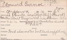 Edmund Gurnoe Student Information Card