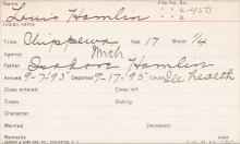 Louis Hamlin Student Information Card