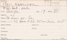 Ben Harrison (Mon-kah-sah) Student Information Card
