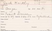 Jack Hartley Student Information Card