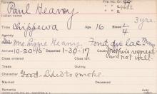 Paul Heaney Student Information Card