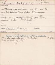 Charles Holstein Student Information Card