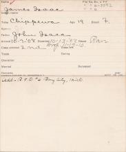 James Isaac Student Information Card