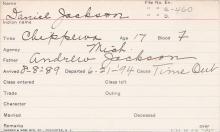Daniel Jackson Student Information Card