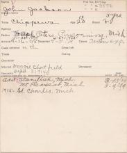 John Jackson Student Information Card