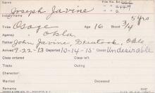 Joseph Javine Student Information Card
