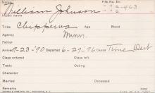 William Johnson Student Information Card