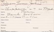 William George Jordan Student Information Card