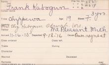 Frank Kabogun Student Information Card