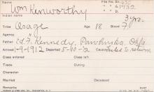 William Kenworthy Student Information Card