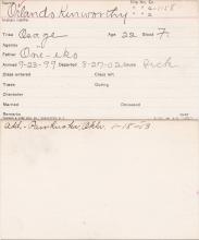Orlando Kenworthy Student Information Card