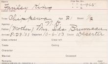 Finley King Student Information Card