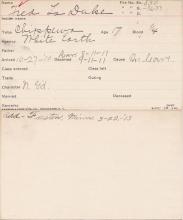 Fred La Duke Student Information Card