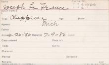 Joseph La France Student Information Card