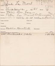 Alfred Lamont Student Information Card