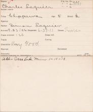 Charles Laquier Student Information Card