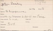 John Lasley Student Information Card