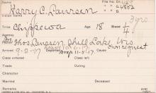 Harry C. Laursen Student Information Card