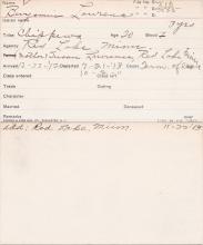 Benjamin Lawrence Student Information Card