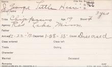J. George Littledeer Student Information Card