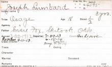 Joseph Lombard Student Information Card