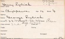 Henry Lydick Student Information Card