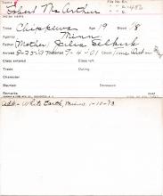 Robert McArthur Student Information Card