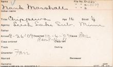 Frank Marshall Student Information Card