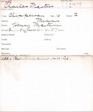 Charles Martin Student Information Card