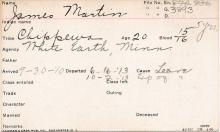 James Martin Student Information Card