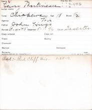 Henry Martineau Student Information Card