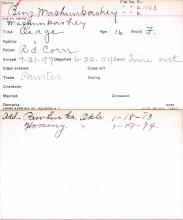 Ben Mashunkashey (Mashunkashey) Student Information Card