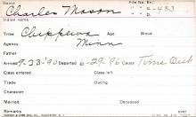 Charles Mason Student Information Card