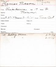 Thomas Mason Student Information Card