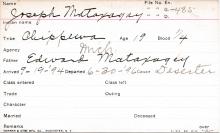 Joseph Mataxaqay Student Information Card