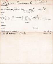 Alfred Merrick Student Information Card