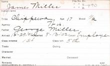 James Miller Sr. Student Information Card