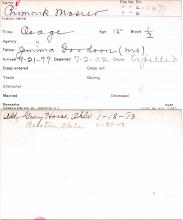 Bismark Mosier Student Information Card