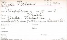 Clyde Nelson Student Information Card