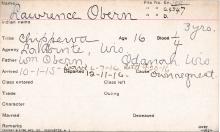 Lawrence Obern Student Information Card