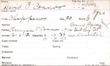 David O'Conner Student Information Card