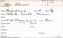Edward Oliver Student Information Card