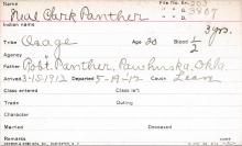 Neal Clark Panther Student Information Card