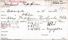 Herbert Pappin Student Information Card