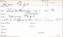 Levi Pego Student Information Card