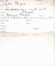 Enos Pego Student Information Card