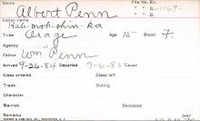 Albert Penn (Hah-moh-shin-ka) Student Information Card