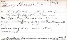 Henry Perrault Student Information Card