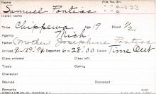 Samuel Pontiac Student Information Card
