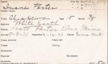 Duane Porter Student Information Card